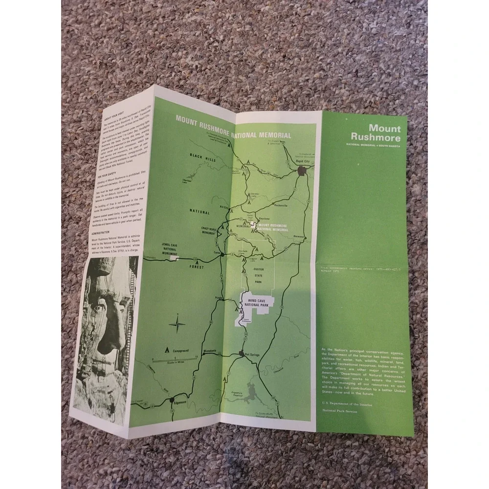 Vtg 1960s Mount Rushmore‎ Ephemera Brochure Travel Guide Souvenir